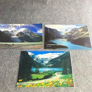 Vtg Placemats Canadian Rockies Lot Of 3 Souvenir 2 Sided Lake‎ Louise Mt Robson
